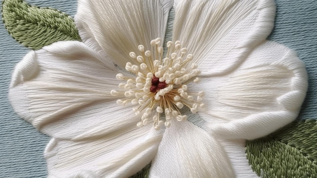 Вышивка на ткани — пример работы